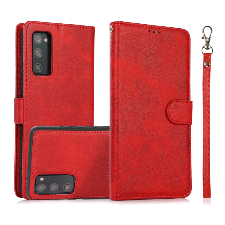 For Samsung Galaxy S20 FE Calf Texture 2 in 1 Detachable Magnetic Back Cover Horizontal Flip Leather Case with Holder & Card Slots & Wallet & Photo Frame(Red)
For Samsung Galaxy S20 FE Calf Texture 2 in 1 Detachable Magnetic Back Cover Horizontal Flip Leather Case with Holder & Card Slots & Wallet & Photo Frame(Red)