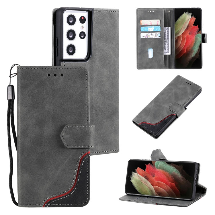 For Samsung Galaxy S21 Ultra 5G Three-color Stitching Calf Texture Horizontal Flip Leather Case with Holder & Card Slots & Wallet(Grey)
For Samsung Galaxy S21 Ultra 5G Three-color Stitching Calf Texture Horizontal Flip Leather Case with Holder & Card Slots & Wallet(Grey)