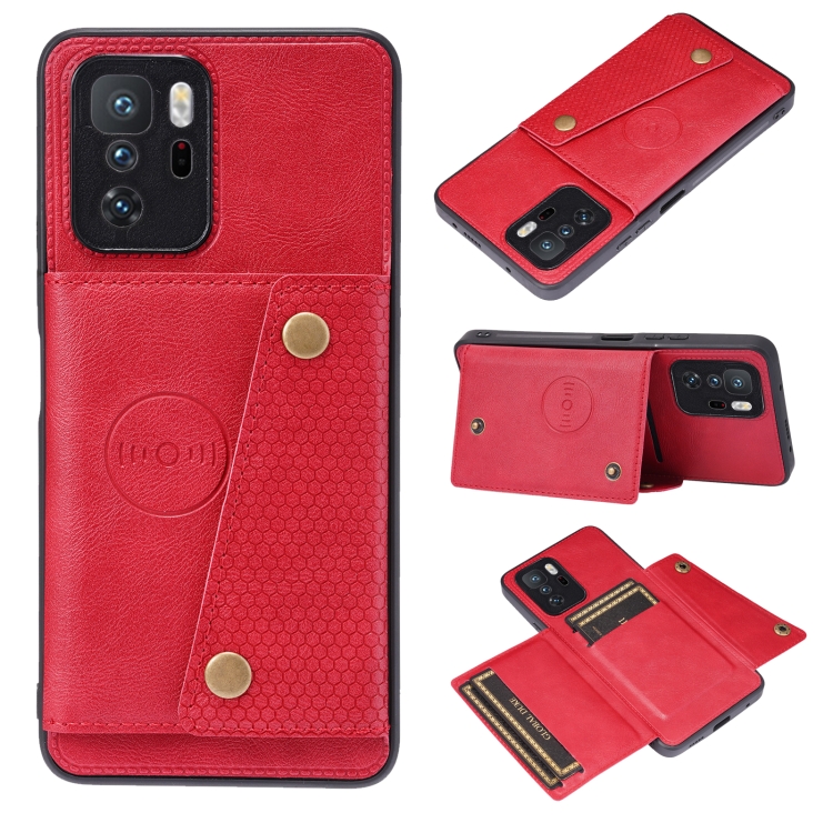 For Xiaomi Redmi Note 10 Pro 5G Double Buckle PU + TPU Shockproof Magnetic Protective Case with Card Slot & Holder(Red)
For Xiaomi Redmi Note 10 Pro 5G Double Buckle PU + TPU Shockproof Magnetic Protective Case with Card Slot & Holder(Red)