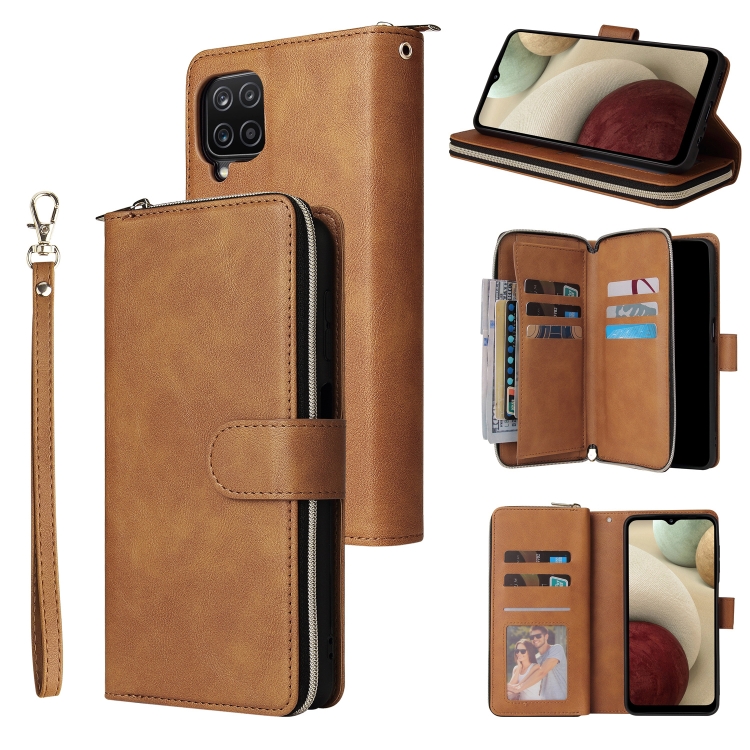For Samsung Galaxy A12 5G Zipper Wallet Bag Horizontal Flip PU Leather Case with Holder & 9 Card Slots & Wallet & Lanyard & Photo Frame(Brown)
For Samsung Galaxy A12 5G Zipper Wallet Bag Horizontal Flip PU Leather Case with Holder & 9 Card Slots & Wallet & Lanyard & Photo Frame(Brown)