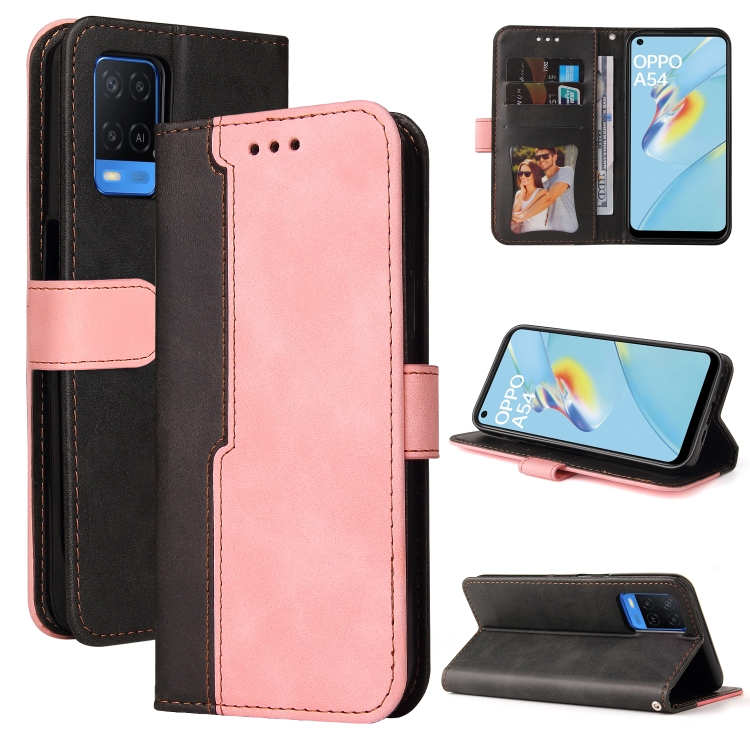 For OPPO A54 4G Business Stitching-Color Horizontal Flip PU Leather Case with Holder & Card Slots & Photo Frame & Lanyard(Pink)
For OPPO A54 4G Business Stitching-Color Horizontal Flip PU Leather Case with Holder & Card Slots & Photo Frame & Lanyard(Pink)