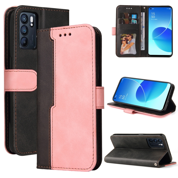 For OPPO Reno6 5G Business Stitching-Color Horizontal Flip PU Leather Case with Holder & Card Slots & Photo Frame & Lanyard(Pink)
For OPPO Reno6 5G Business Stitching-Color Horizontal Flip PU Leather Case with Holder & Card Slots & Photo Frame & Lanyard(Pink)
