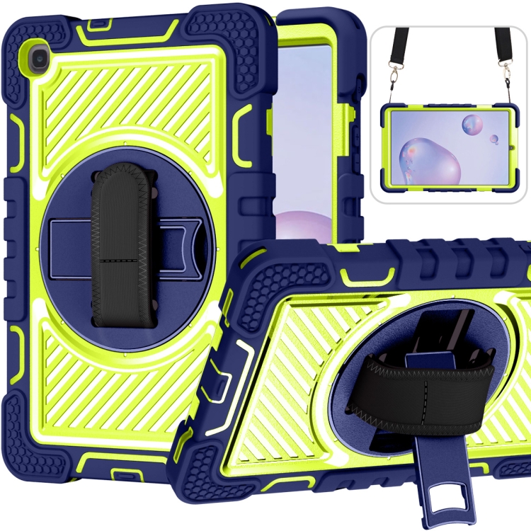 For Samsung Galaxy Tab A 8.4 2020 T307 360 Degree Rotation Contrast Color Shockproof Silicone + PC Case with Holder & Hand Grip Strap & Shoulder Strap(Navy+Yellow Green)
For Samsung Galaxy Tab A 8.4 2020 T307 360 Degree Rotation Contrast Color Shockproof Silicone + PC Case with Holder & Hand Grip Strap & Shoulder Strap(Navy+Yellow Green)