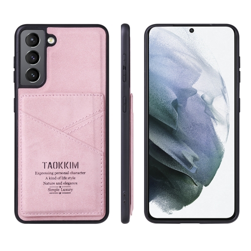 For Samsung Galaxy S21 FE TAOKKIM Retro Matte PU Leather + PC + TPU Shockproof Back Cover Case with Holder & Card Slot(Pink)
For Samsung Galaxy S21 FE TAOKKIM Retro Matte PU Leather + PC + TPU Shockproof Back Cover Case with Holder & Card Slot(Pink)