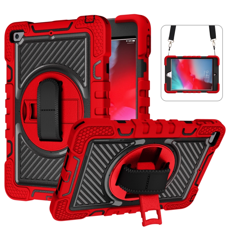 360 Degree Rotation Contrast Color Shockproof Silicone + PC Case with Holder & Hand Grip Strap & Shoulder Strap For iPad mini (2019) / 4(Red+Black)
360 Degree Rotation Contrast Color Shockproof Silicone + PC Case with Holder & Hand Grip Strap & Shoulder Strap For iPad mini (2019) / 4(Red+Black)