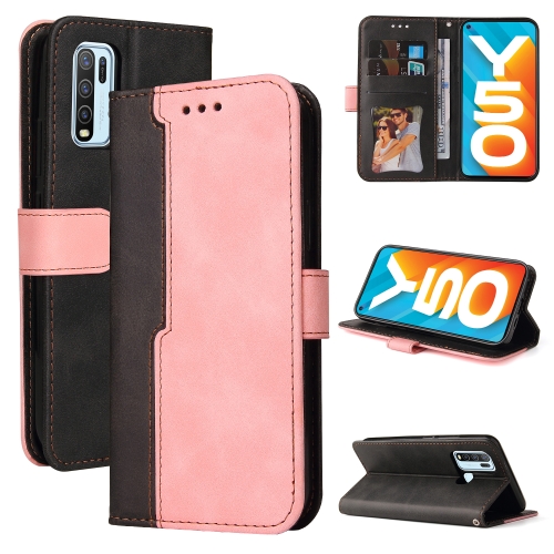 For vivo Y50 / Y30 Global Business Stitching-Color Horizontal Flip PU Leather Case with Holder & Card Slots & Photo Frame(Pink)
For vivo Y50 / Y30 Global Business Stitching-Color Horizontal Flip PU Leather Case with Holder & Card Slots & Photo Frame(Pink)