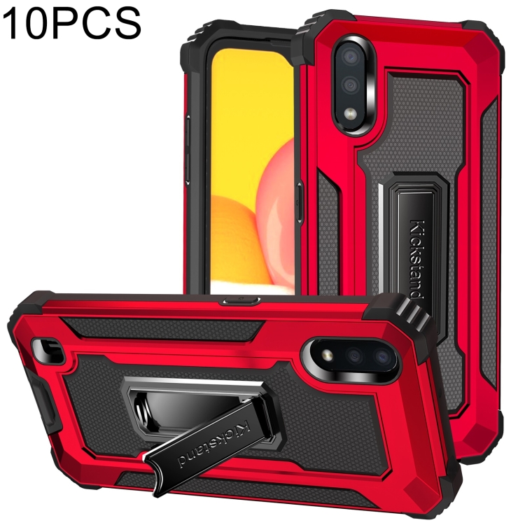 For Samsung Galaxy A01 US Version 10 PCS Knight Jazz PC+TPU Shockproof Protective Case with Foldable Holder(Red)
For Samsung Galaxy A01 US Version 10 PCS Knight Jazz PC+TPU Shockproof Protective Case with Foldable Holder(Red)