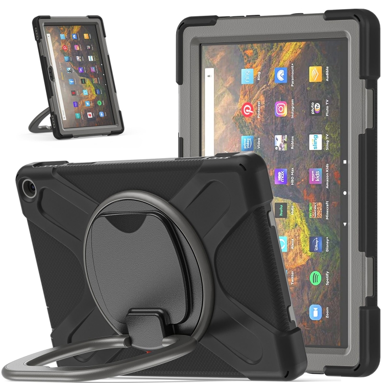 Silicone + PC Protective Case with Holder & Shoulder Strap For Amazon Kindle Fire HD 10 2021(Black+Grey)
Silicone + PC Protective Case with Holder & Shoulder Strap For Amazon Kindle Fire HD 10 2021(Black+Grey)