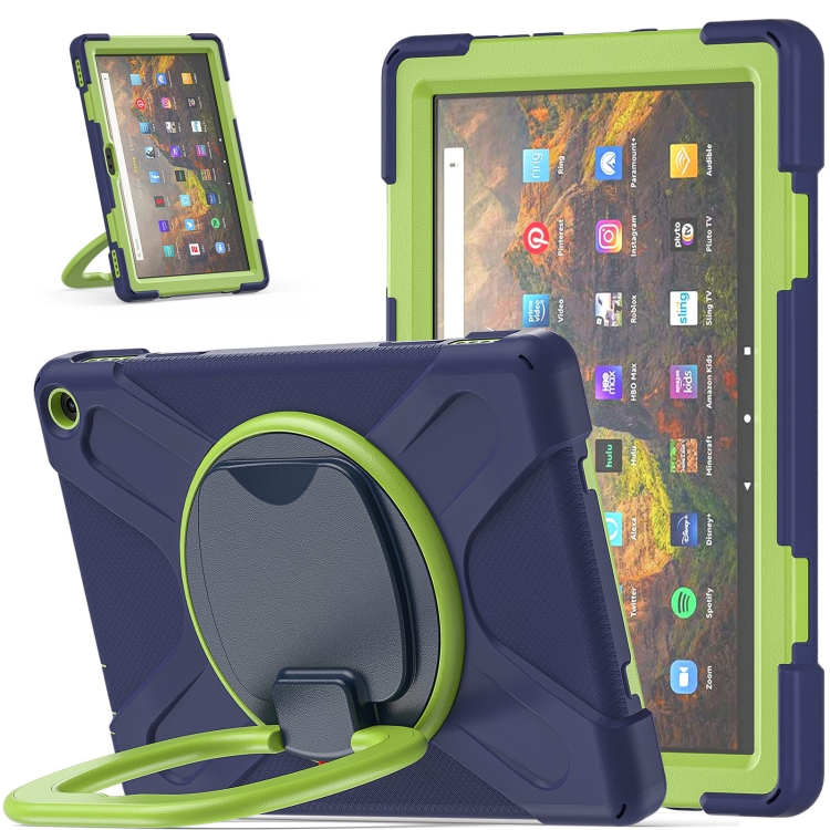 Silicone + PC Protective Case with Holder & Shoulder Strap For Amazon Kindle Fire HD 10 2021(Navy Blue + Lime)
Silicone + PC Protective Case with Holder & Shoulder Strap For Amazon Kindle Fire HD 10 2021(Navy Blue + Lime)