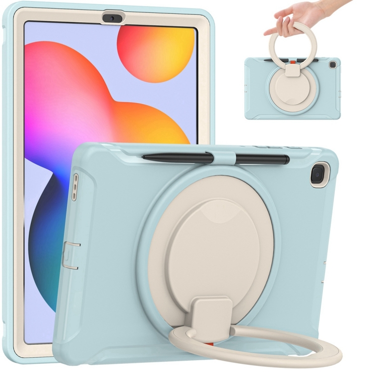 Shockproof TPU + PC Protective Case with 360 Degree Rotation Foldable Handle Grip Holder & Pen Slot For Samsung Galaxy Tab S6 Lite 10.4 inch P610(Ice Crystal Blue)
Shockproof TPU + PC Protective Case with 360 Degree Rotation Foldable Handle Grip Holder & Pen Slot For Samsung Galaxy Tab S6 Lite 10.4 inch P610(Ice Crystal Blue)