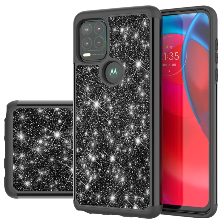 For Motorola Moto G Stylus 5G Glitter Powder Contrast Skin Shockproof Silicone + PC Protective Case(Black)
For Motorola Moto G Stylus 5G Glitter Powder Contrast Skin Shockproof Silicone + PC Protective Case(Black)