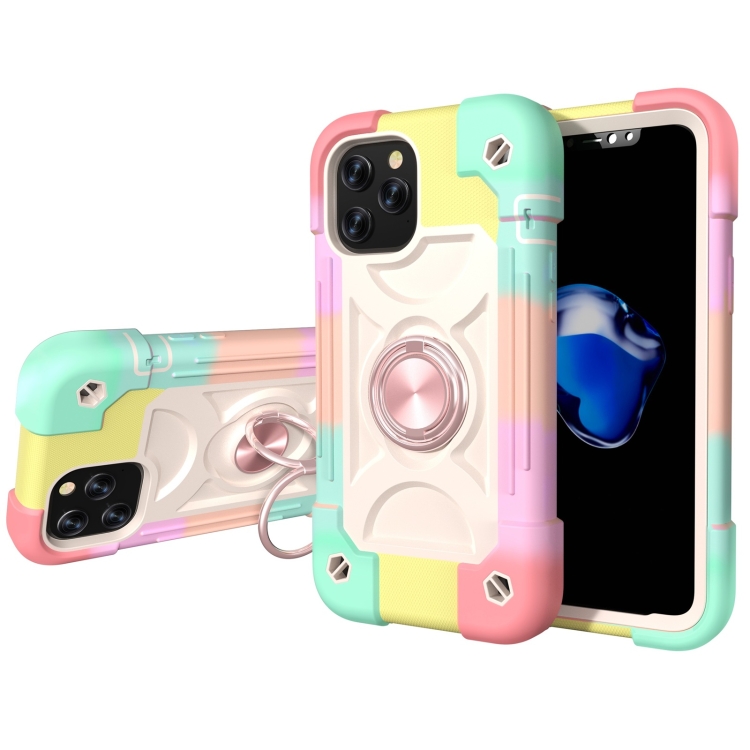 Shockproof Silicone + PC Protective Case with Dual-Ring Holder For iPhone 12 mini(Colorful Rose Gold)
Shockproof Silicone + PC Protective Case with Dual-Ring Holder For iPhone 12 mini(Colorful Rose Gold)