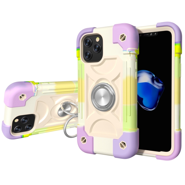 Shockproof Silicone + PC Protective Case with Dual-Ring Holder For iPhone 12 mini(Colorful Beige)
Shockproof Silicone + PC Protective Case with Dual-Ring Holder For iPhone 12 mini(Colorful Beige)