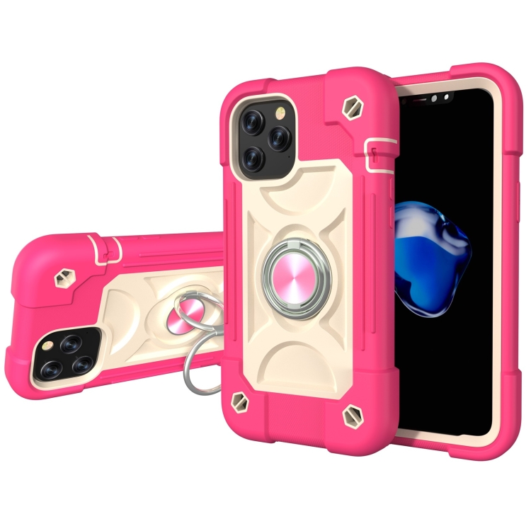 Shockproof Silicone + PC Protective Case with Dual-Ring Holder For iPhone 12 / 12 Pro(Rose Red)
Shockproof Silicone + PC Protective Case with Dual-Ring Holder For iPhone 12 / 12 Pro(Rose Red)
