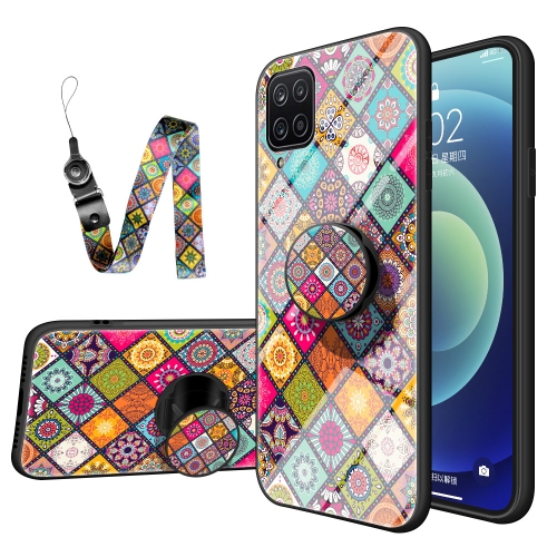 For Samsung Galaxy A12 Painted Ethnic Pattern Tempered Glass TPU Shockproof Case with Folding Magnetic Holder & Neck Strap(Colorful)
For Samsung Galaxy A12 Painted Ethnic Pattern Tempered Glass TPU Shockproof Case with Folding Magnetic Holder & Neck Strap(Colorful)