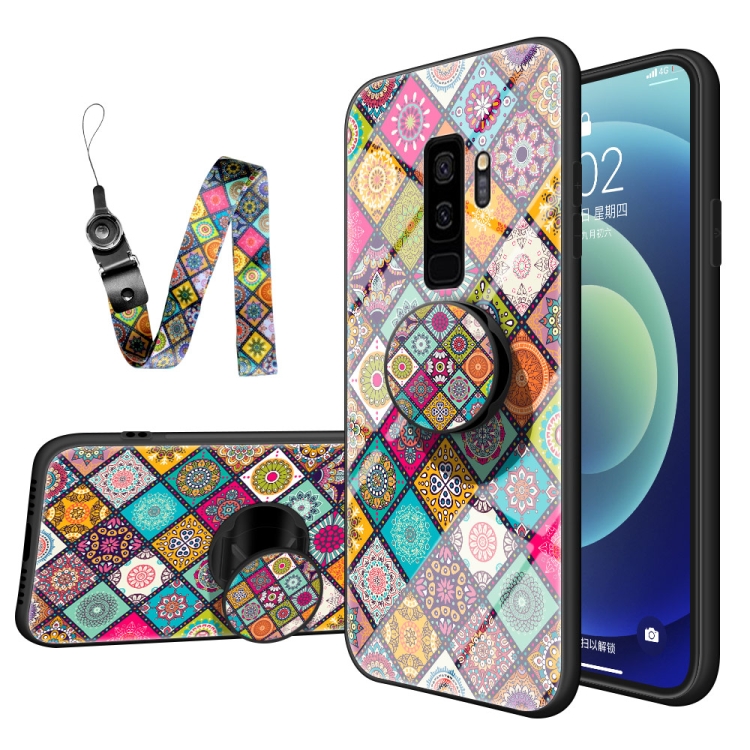 For Samsung Galaxy S9+ Painted Ethnic Pattern Tempered Glass TPU Shockproof Case with Folding Magnetic Holder & Neck Strap(Checkered)
For Samsung Galaxy S9+ Painted Ethnic Pattern Tempered Glass TPU Shockproof Case with Folding Magnetic Holder & Neck Strap(Checkered)