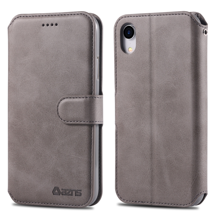 For iPhone XR AZNS Calf Texture Magnetic Horizontal Flip PU Leather Case with Holder & Card Slots & Photo Frame(Gray)
For iPhone XR AZNS Calf Texture Magnetic Horizontal Flip PU Leather Case with Holder & Card Slots & Photo Frame(Gray)