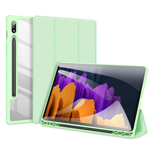 

For Samsung Galaxy Tab S7 2020 SM-T870 / SM-T875 DUX DUCIS TOBY Series Shockproof PU Leather + PC + TPU Horizontal Flip Case with Holder & Pen Slot & Sleep / Wake-up Function(Green)