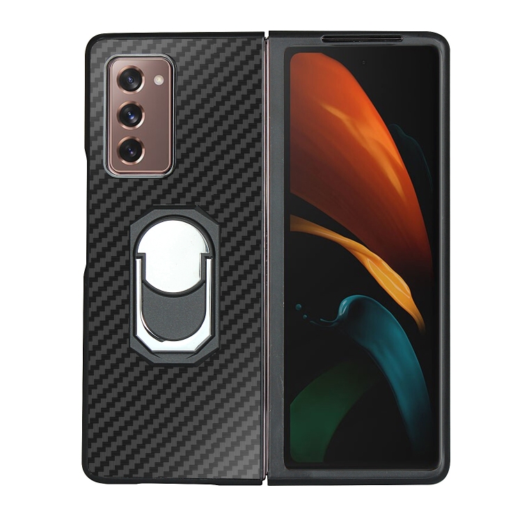 For Samsung Galaxy Z Fold2 5G Carbon Fiber Texture Protective Case with Ring Holder(Black)
For Samsung Galaxy Z Fold2 5G Carbon Fiber Texture Protective Case with Ring Holder(Black)