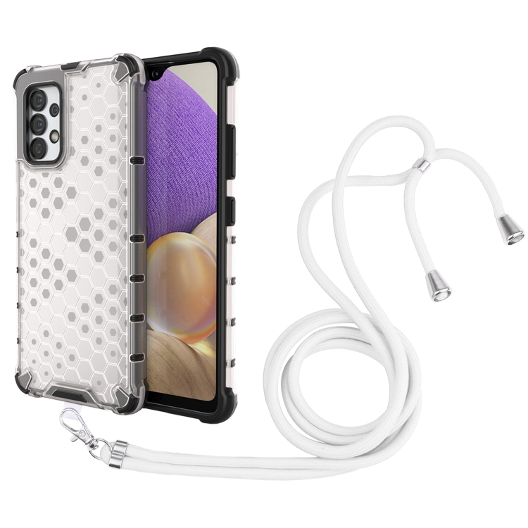 For Samsung Galaxy A32 4G Shockproof Honeycomb PC + TPU Case with Neck Lanyard(White)
For Samsung Galaxy A32 4G Shockproof Honeycomb PC + TPU Case with Neck Lanyard(White)