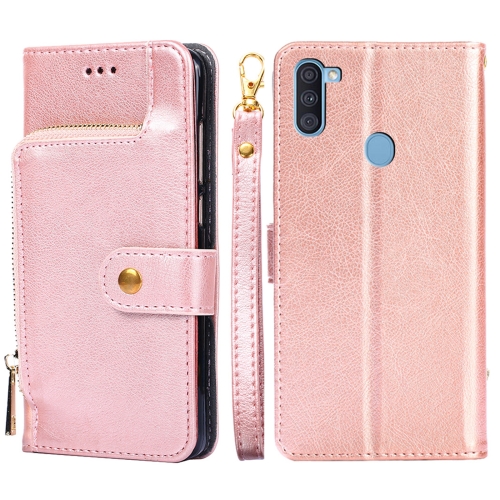 For Samsung Galaxy A11 EU Version Zipper Bag PU + TPU Horizontal Flip Leather Case with Holder & Card Slot & Wallet & Lanyard(Rose Gold)
For Samsung Galaxy A11 EU Version Zipper Bag PU + TPU Horizontal Flip Leather Case with Holder & Card Slot & Wallet & Lanyard(Rose Gold)