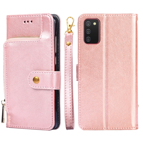 For Samsung Galaxy A02s EU Version Zipper Bag PU + TPU Horizontal Flip Leather Case with Holder & Card Slot & Wallet & Lanyard(Rose Gold)
For Samsung Galaxy A02s EU Version Zipper Bag PU + TPU Horizontal Flip Leather Case with Holder & Card Slot & Wallet & Lanyard(Rose Gold)
