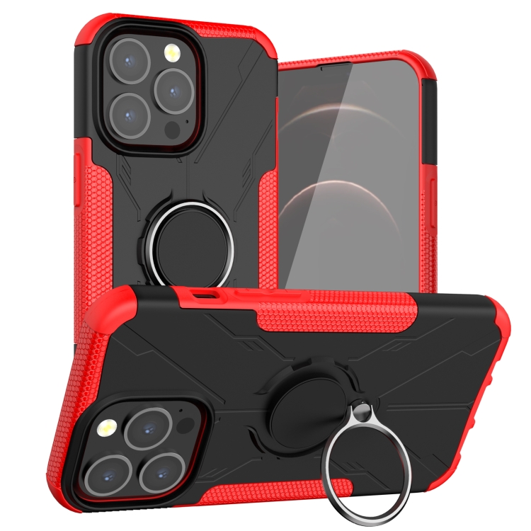 Armor Bear Shockproof PC + TPU Protective Case with Ring Holder For iPhone 13(Red)
Armor Bear Shockproof PC + TPU Protective Case with Ring Holder For iPhone 13(Red)