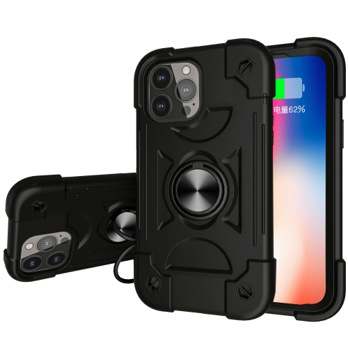 Shockproof Silicone + PC Protective Case with Dual-Ring Holder For iPhone 13 mini(Black)
Shockproof Silicone + PC Protective Case with Dual-Ring Holder For iPhone 13 mini(Black)