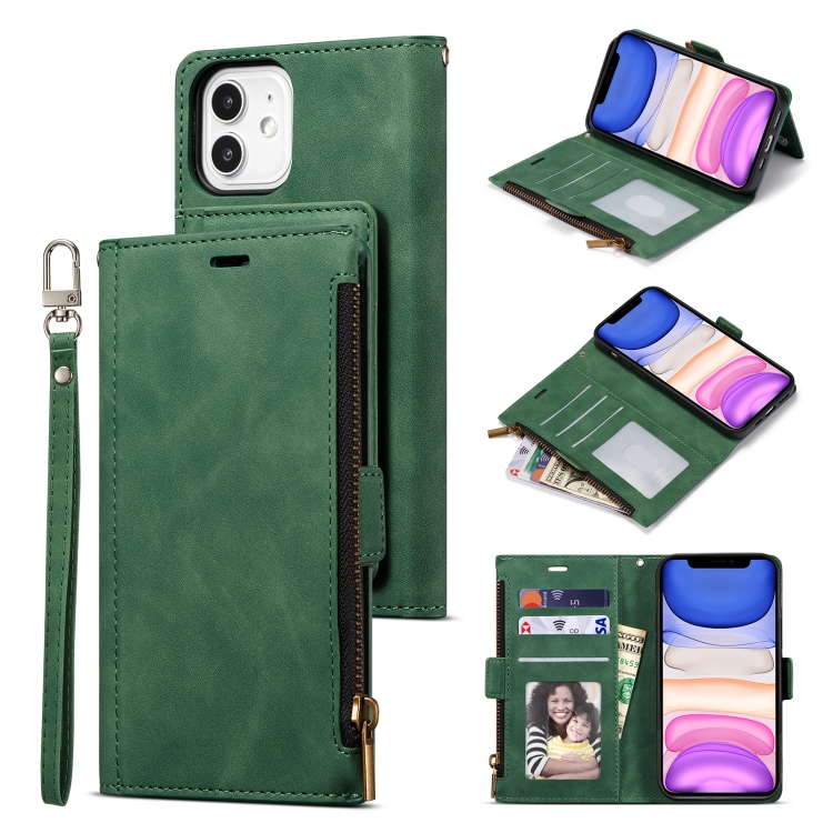 Side Zipper Back Card Horizontal Flip PU Leather Case with Card Slots & Wallet & Photo Frame & Lanyard For iPhone 12 mini(Green)
Side Zipper Back Card Horizontal Flip PU Leather Case with Card Slots & Wallet & Photo Frame & Lanyard For iPhone 12 mini(Green)