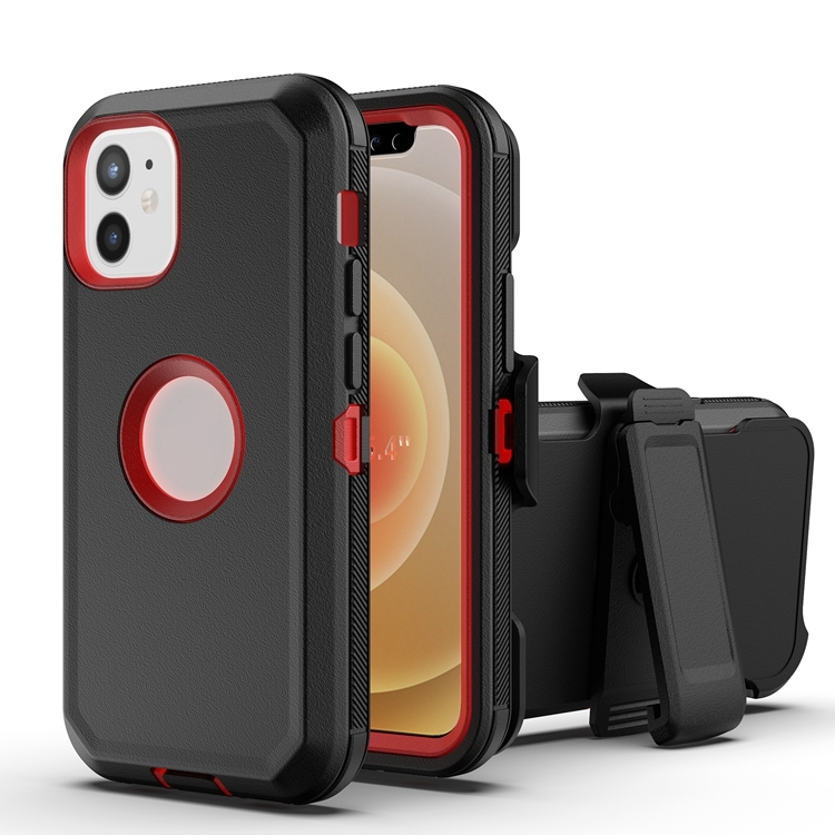 Robot Shockproof Silicone + PC Protective Case with Back Clip Holder For iPhone 12 mini(Black Red)
Robot Shockproof Silicone + PC Protective Case with Back Clip Holder For iPhone 12 mini(Black Red)