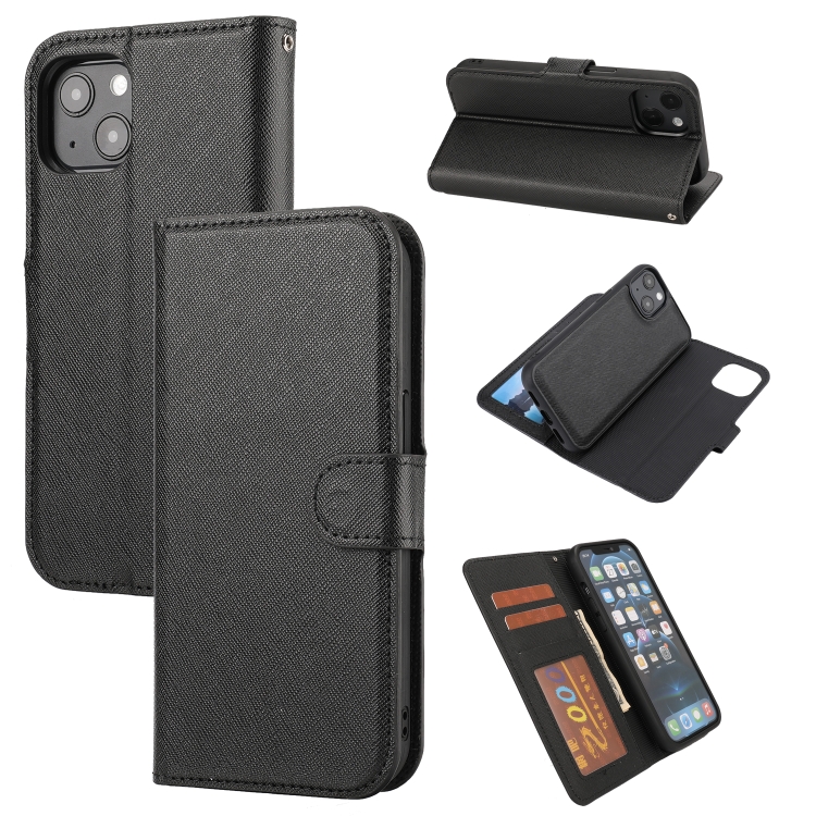 Cross Texture Detachable Horizontal Flip PU Leather Case with Holder & Card Slots & Wallet & Photo Frame For iPhone 13 mini(Black) 
Cross Texture Detachable Horizontal Flip PU Leather Case with Holder & Card Slots & Wallet & Photo Frame For iPhone 13 mini(Black)