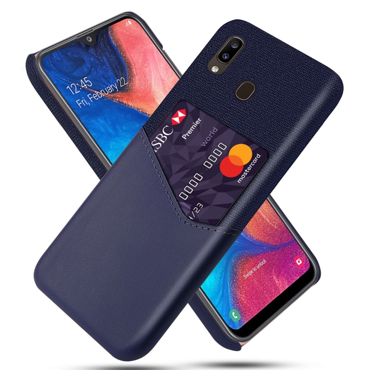 For Samsung Galaxy A20 Cloth Texture PC + PU Leather Back Cover Shockproof Case with Card Slot(Blue)
For Samsung Galaxy A20 Cloth Texture PC + PU Leather Back Cover Shockproof Case with Card Slot(Blue)