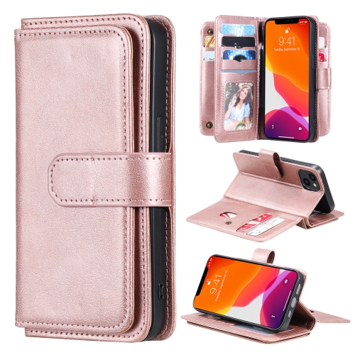 Multifunctional Magnetic Copper Buckle Horizontal Flip Solid Color Leather Case with 10 Card Slots & Wallet & Holder & Photo Frame For iPhone 13(Rose Gold)
Multifunctional Magnetic Copper Buckle Horizontal Flip Solid Color Leather Case with 10 Card Slots & Wallet & Holder & Photo Frame For iPhone 13(Rose Gold)