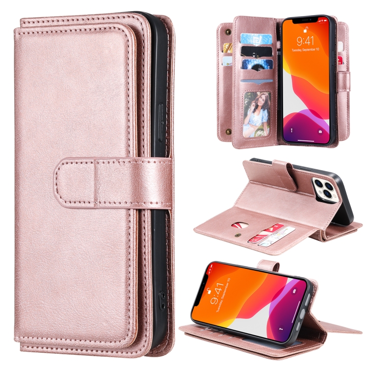 Multifunctional Magnetic Copper Buckle Horizontal Flip Solid Color Leather Case with 10 Card Slots & Wallet & Holder & Photo Frame For iPhone 13 Pro Max(Rose Gold)
Multifunctional Magnetic Copper Buckle Horizontal Flip Solid Color Leather Case with 10 Card Slots & Wallet & Holder & Photo Frame For iPhone 13 Pro Max(Rose Gold)