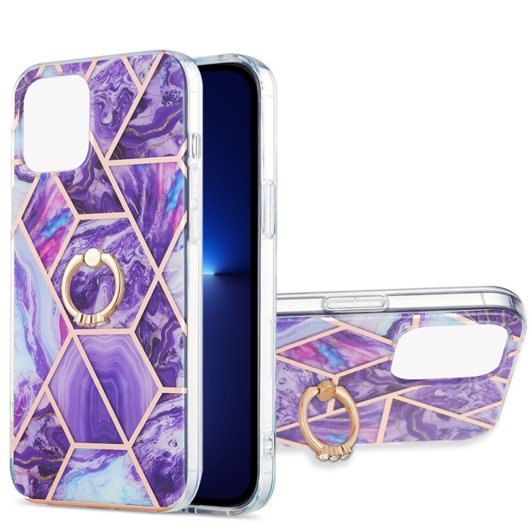 Electroplating Splicing Marble Pattern Dual-side IMD TPU Shockproof Case with Ring Holder For iPhone 13 Pro(Dark Purple)
Electroplating Splicing Marble Pattern Dual-side IMD TPU Shockproof Case with Ring Holder For iPhone 13 Pro(Dark Purple)