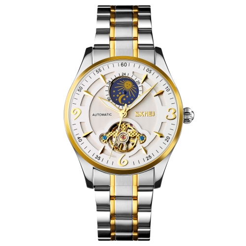 SKMEI 9239 Men Moonphase Stainless Steel Strap Automatic Mechanical Watch(Silver Gold and Silver)
SKMEI 9239 Men Moonphase Stainless Steel Strap Automatic Mechanical Watch(Silver Gold and Silver)