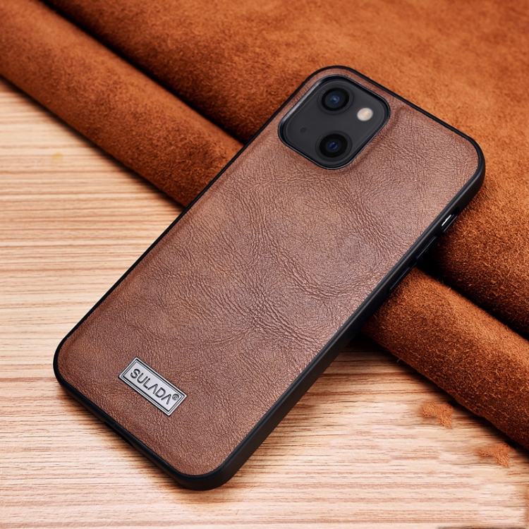 SULADA Shockproof TPU + Handmade Leather Protective Case For iPhone 13(Brown)
SULADA Shockproof TPU + Handmade Leather Protective Case For iPhone 13(Brown)