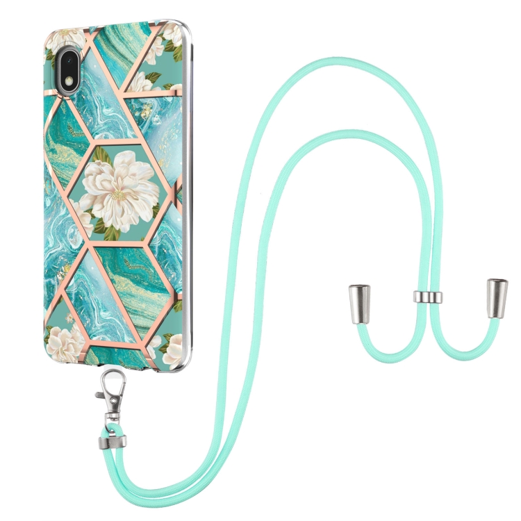 For Samsung Galaxy A01 Core Electroplating Splicing Marble Flower Pattern TPU Shockproof Case with Lanyard(Blue Flower)
For Samsung Galaxy A01 Core Electroplating Splicing Marble Flower Pattern TPU Shockproof Case with Lanyard(Blue Flower)