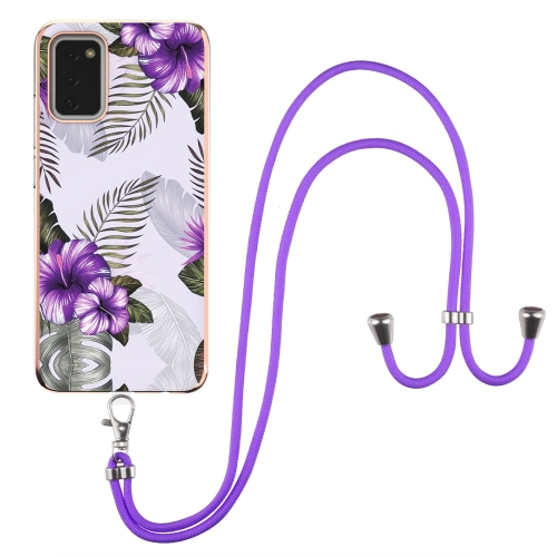 For Samsung Galaxy A02s EU Version Electroplating Pattern IMD TPU Shockproof Case with Neck Lanyard(Purple Flower)
For Samsung Galaxy A02s EU Version Electroplating Pattern IMD TPU Shockproof Case with Neck Lanyard(Purple Flower)