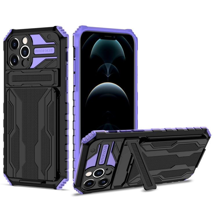 Armor Card PC + TPU Shockproof Case with Card Slot & Invisible Holder For iPhone 12 Pro(Purple)
Armor Card PC + TPU Shockproof Case with Card Slot & Invisible Holder For iPhone 12 Pro(Purple)