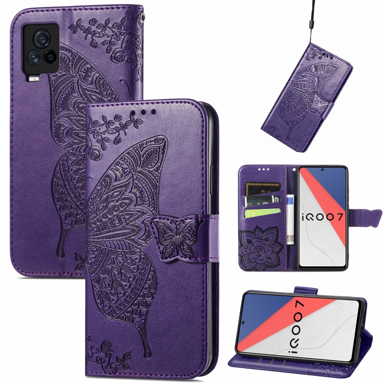 Butterfly Love Flowers Embossed Horizontal Flip Leather Case with Holder & Card Slots & Wallet & Lanyard For vivo IQOO 7(Dark Purple)
Butterfly Love Flowers Embossed Horizontal Flip Leather Case with Holder & Card Slots & Wallet & Lanyard For vivo IQOO 7(Dark Purple)
