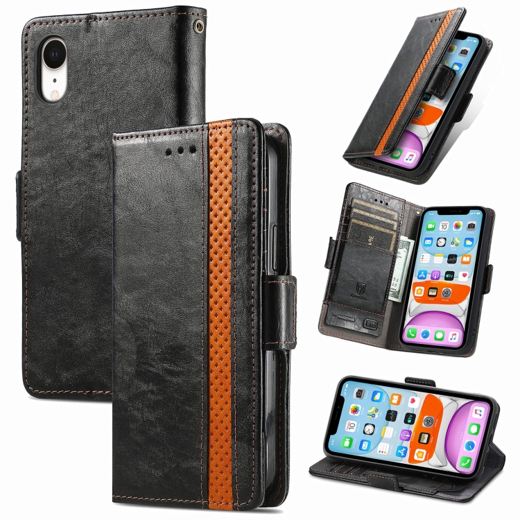 CaseNeo Business Splicing Dual Magnetic Buckle Horizontal Flip PU Leather Case with Holder & Card Slots & Wallet For iPhone XR(Black)
CaseNeo Business Splicing Dual Magnetic Buckle Horizontal Flip PU Leather Case with Holder & Card Slots & Wallet For iPhone XR(Black)