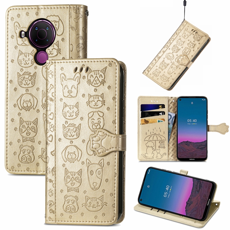 For Nokia 5.4 Lovely Cat and Dog Embossing Pattern Horizontal Flip Leather Case , with Holder & Card Slots & Wallet & Cartoon Clasp & Lanyard(Gold)
For Nokia 5.4 Lovely Cat and Dog Embossing Pattern Horizontal Flip Leather Case , with Holder & Card Slots & Wallet & Cartoon Clasp & Lanyard(Gold)