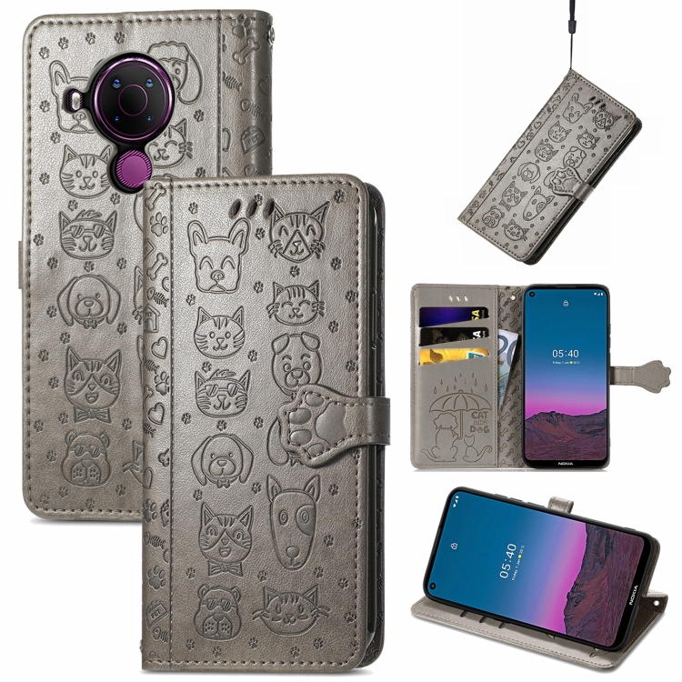 For Nokia 5.4 Lovely Cat and Dog Embossing Pattern Horizontal Flip Leather Case , with Holder & Card Slots & Wallet & Cartoon Clasp & Lanyard(Grey)
For Nokia 5.4 Lovely Cat and Dog Embossing Pattern Horizontal Flip Leather Case , with Holder & Card Slots & Wallet & Cartoon Clasp & Lanyard(Grey)