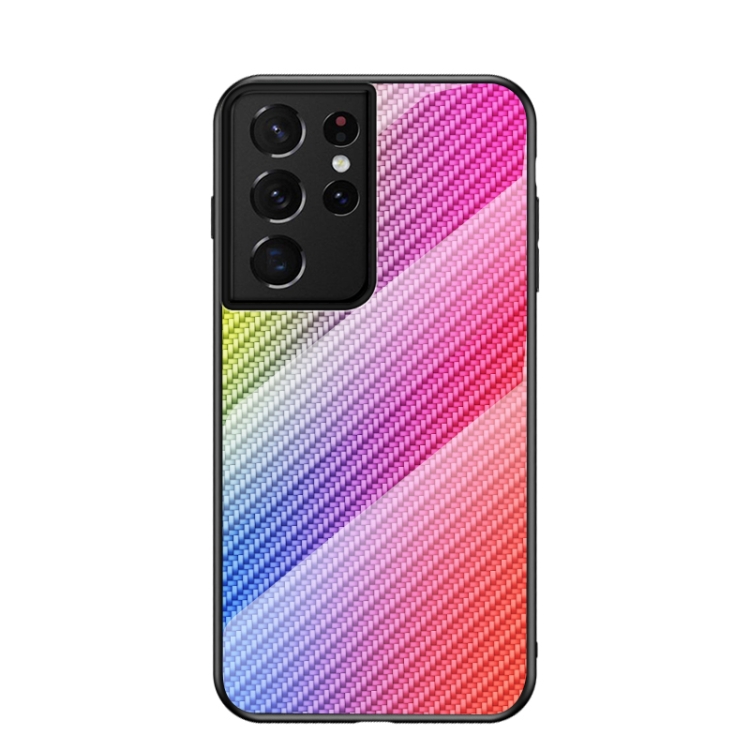For Samsung Galaxy S21 Ultra 5G Gradient Carbon Fiber Texture TPU Border Tempered Glass Case(Colorful Fiber)
For Samsung Galaxy S21 Ultra 5G Gradient Carbon Fiber Texture TPU Border Tempered Glass Case(Colorful Fiber)
