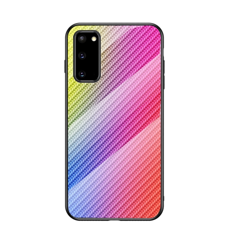 For Samsung Galaxy S20 Gradient Carbon Fiber Texture TPU Border Tempered Glass Case(Colorful Fiber)
For Samsung Galaxy S20 Gradient Carbon Fiber Texture TPU Border Tempered Glass Case(Colorful Fiber)