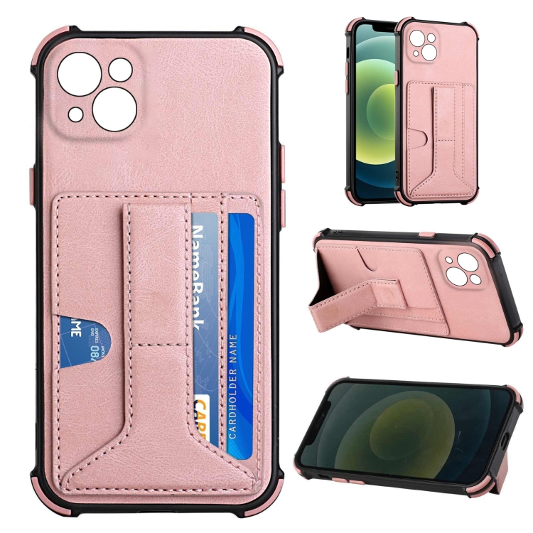 Dream PU+TPU Four-corner Shockproof Back Cover Case with Card Slots & Holder For iPhone 13(Rose Gold)
Dream PU+TPU Four-corner Shockproof Back Cover Case with Card Slots & Holder For iPhone 13(Rose Gold)