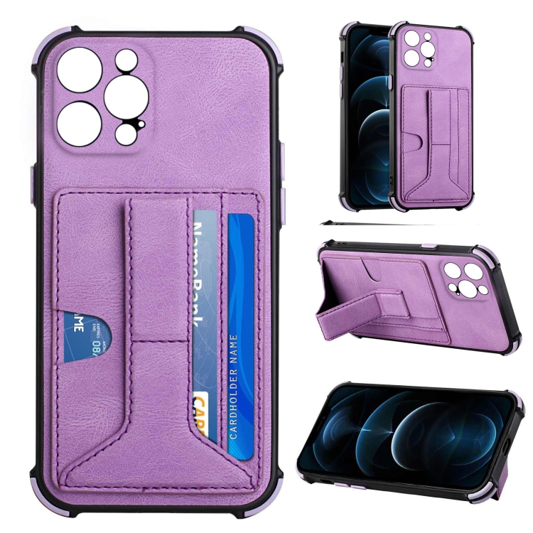 Dream PU+TPU Four-corner Shockproof Back Cover Case with Card Slots & Holder For iPhone 13 Pro(Purple)
Dream PU+TPU Four-corner Shockproof Back Cover Case with Card Slots & Holder For iPhone 13 Pro(Purple)