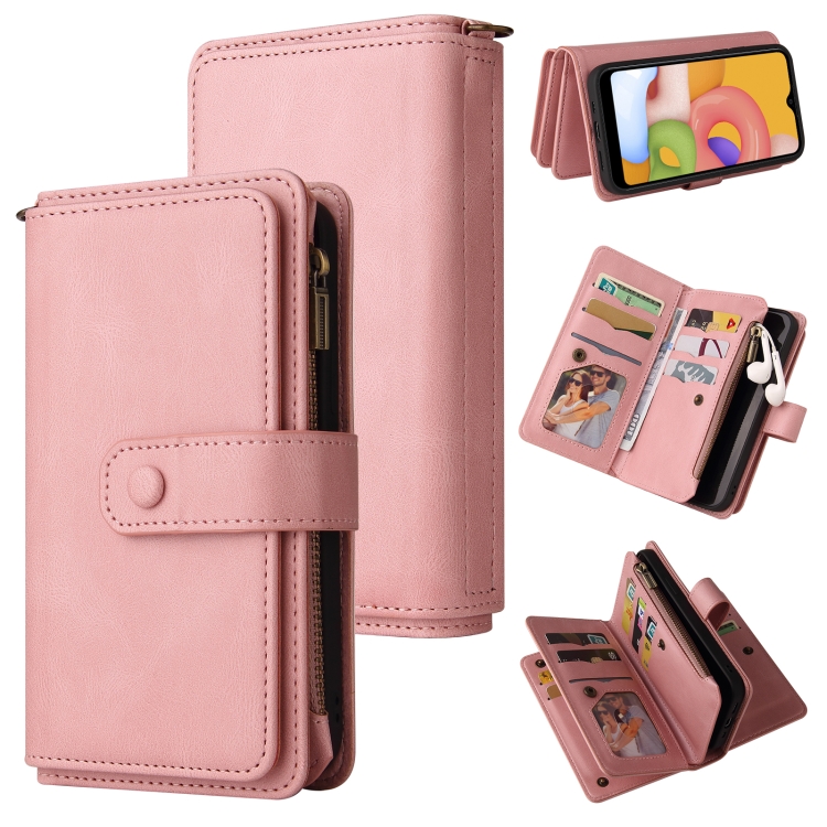 For Samsung Galaxy A01 Skin Feel PU + TPU Horizontal Flip Leather Case with Holder & 15 Cards Slot & Wallet & Zipper Pocket & Lanyard(Pink)
For Samsung Galaxy A01 Skin Feel PU + TPU Horizontal Flip Leather Case with Holder & 15 Cards Slot & Wallet & Zipper Pocket & Lanyard(Pink)