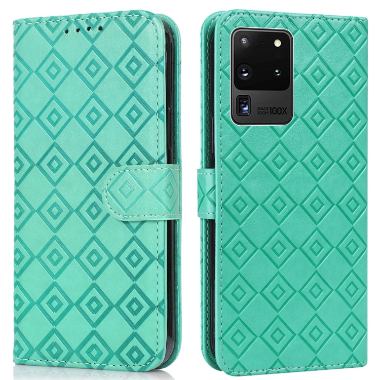 For Samsung Galaxy S20 Ultra Embossed Big Small Concentric Squares Pattern Horizontal Flip Leather Case with Card Slot & Holder & Wallet(Green)
For Samsung Galaxy S20 Ultra Embossed Big Small Concentric Squares Pattern Horizontal Flip Leather Case with Card Slot & Holder & Wallet(Green)